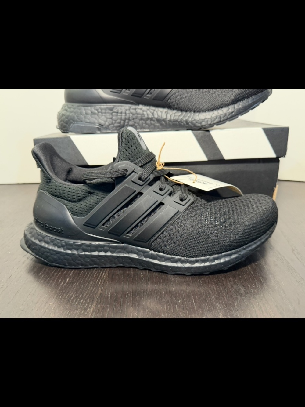 Adidas Ultraboost 1.0 Running Shoes Sneakers Triple Black Womans 8M